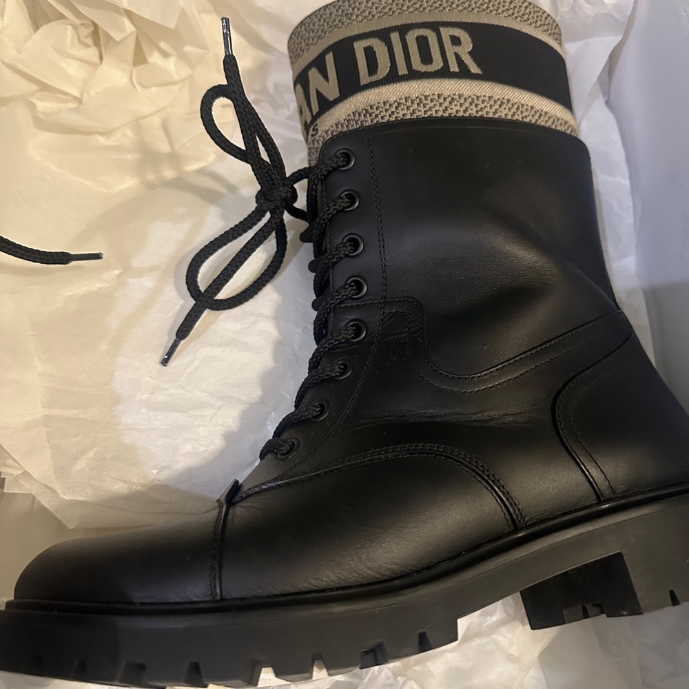 Dior Black Lace-Up Boots